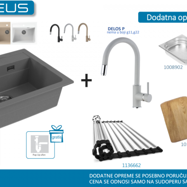 Lož Alveus - Set sudopera sa slavinom i sifonom - Atrox 30 + Delos-P - Razne boje