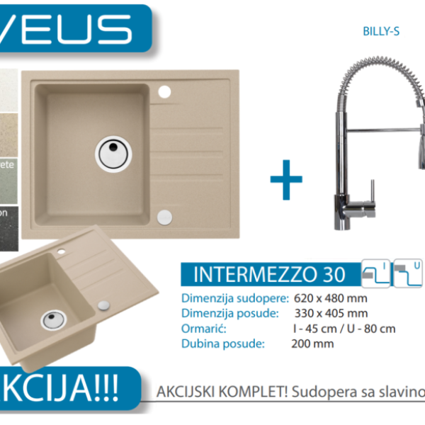 Lož Alveus - Set sudopera sa slavinom i sifonom - Intermezzo 30 + Billy-S - Razne boje