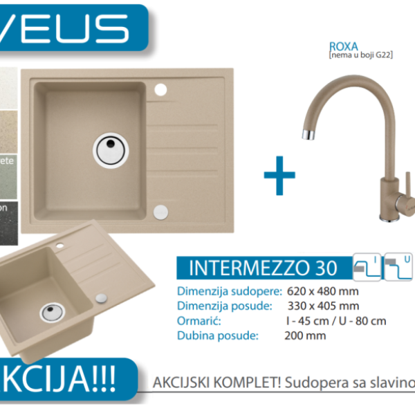 Lož Alveus - Set sudopera sa slavinom i sifonom - Intermezzo 30 + Roxa - Razne boje
