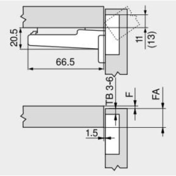 AVENTOS HF TELESK.POLUGA ZA VISINU 760-1040 20F3900.01 B-20F3900.01