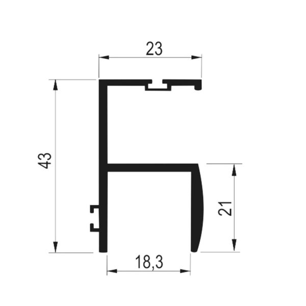 Aluminijumski rukohvat sa dva zljeba 2.7m