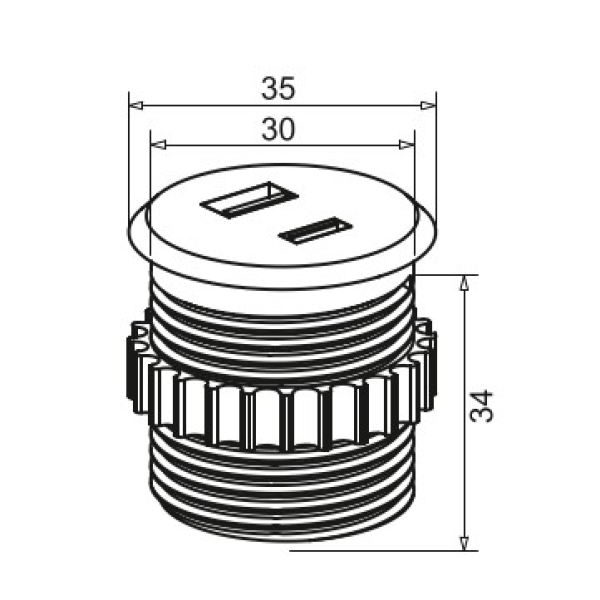 SM-716B ugradni USB A + USB C punjač