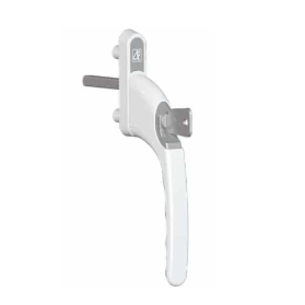 Bela ručica za prozor sa ključem